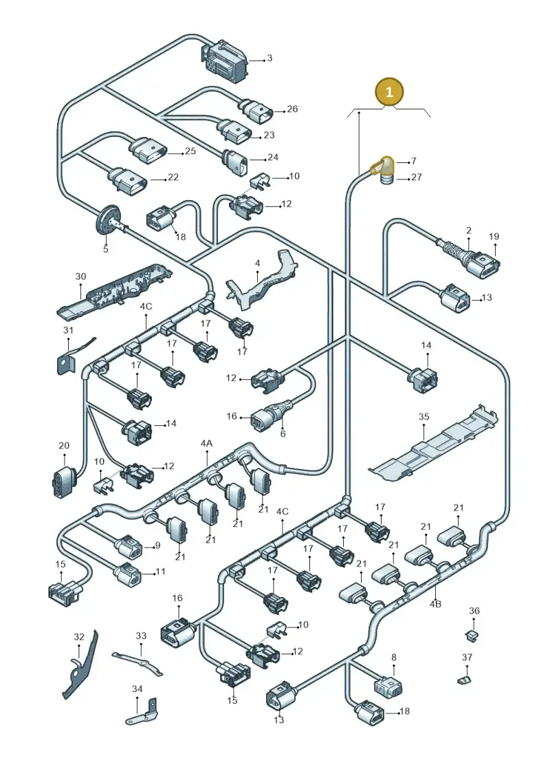 3D2971610D — Volkswagen PHAETON                08> (2007-) diagram 258971080, position 1