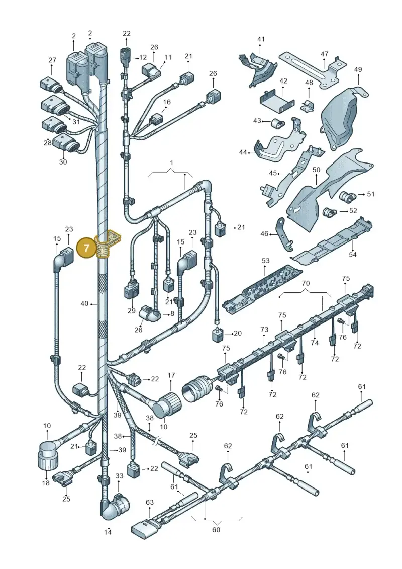 3D2971912B — Volkswagen Phaeton (lang) (2003-2006) diagram 258971140, position 7