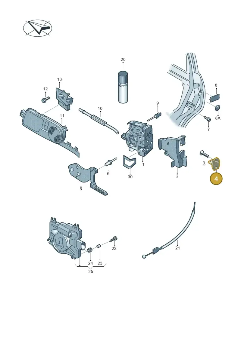 3D4837033D — Volkswagen Phaeton 4motion (2010-2016) diagram 258837000, position 4
