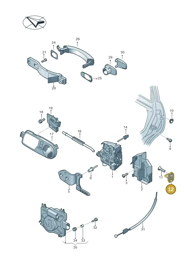 3D4837033D — Volkswagen Phaeton 4motion (2010-2016) diagram 258839000, position 12
