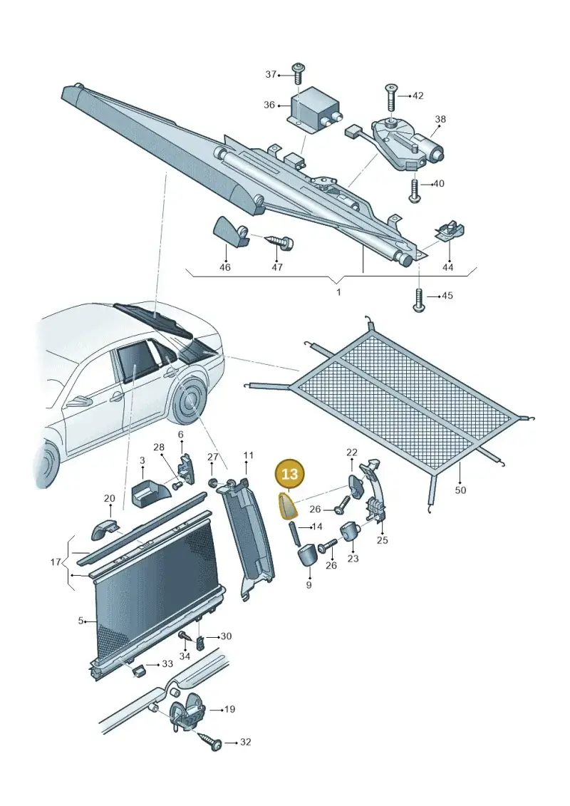 3D4861335A1QB — Volkswagen Phaeton 4motion (2010-2016) diagram 258861000, position 13