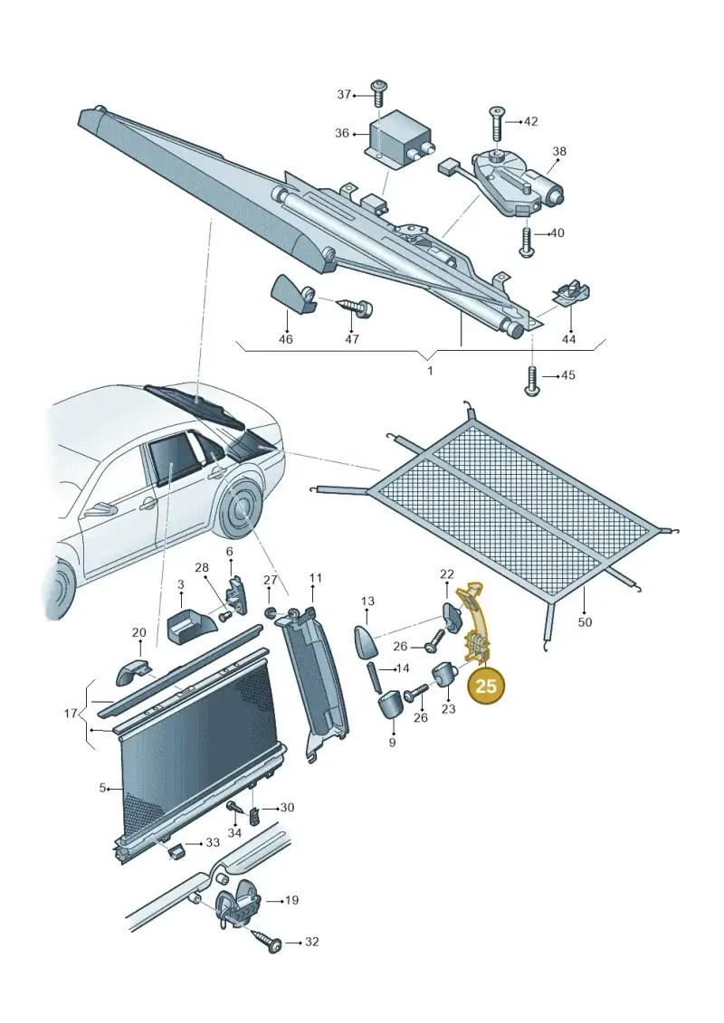 3D4862178 — Volkswagen Phaeton 4motion (2010-2016) diagram 258861000, position 25