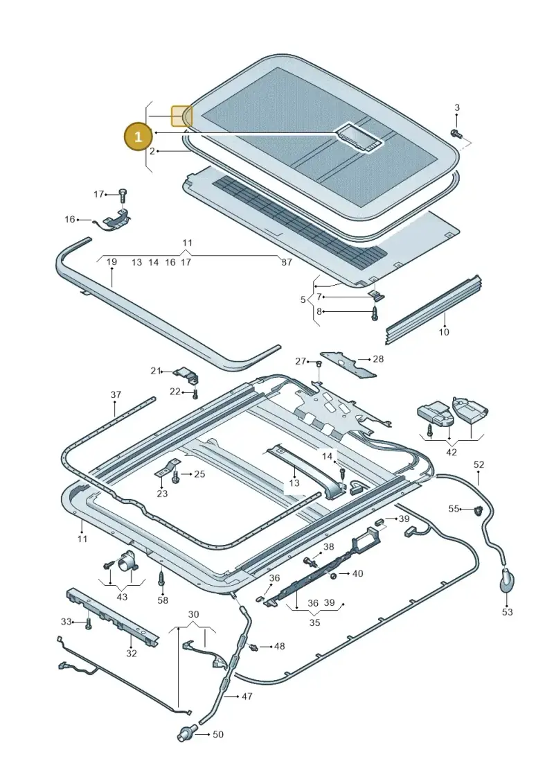 3D5877071 — Volkswagen Phaeton 4motion (2010-2016) diagram 258877000, position 1