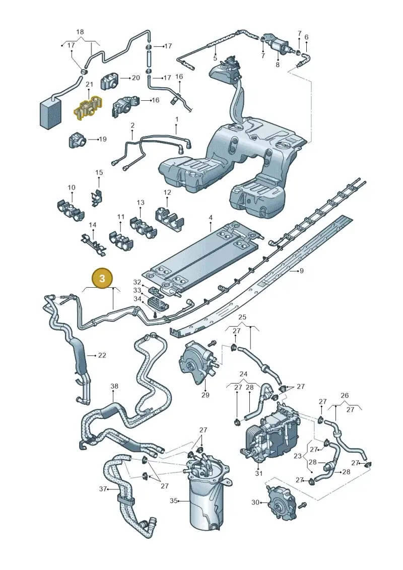 3D7201363D — Volkswagen Phaeton (lang) (2003-2006) diagram 258201250, position 3