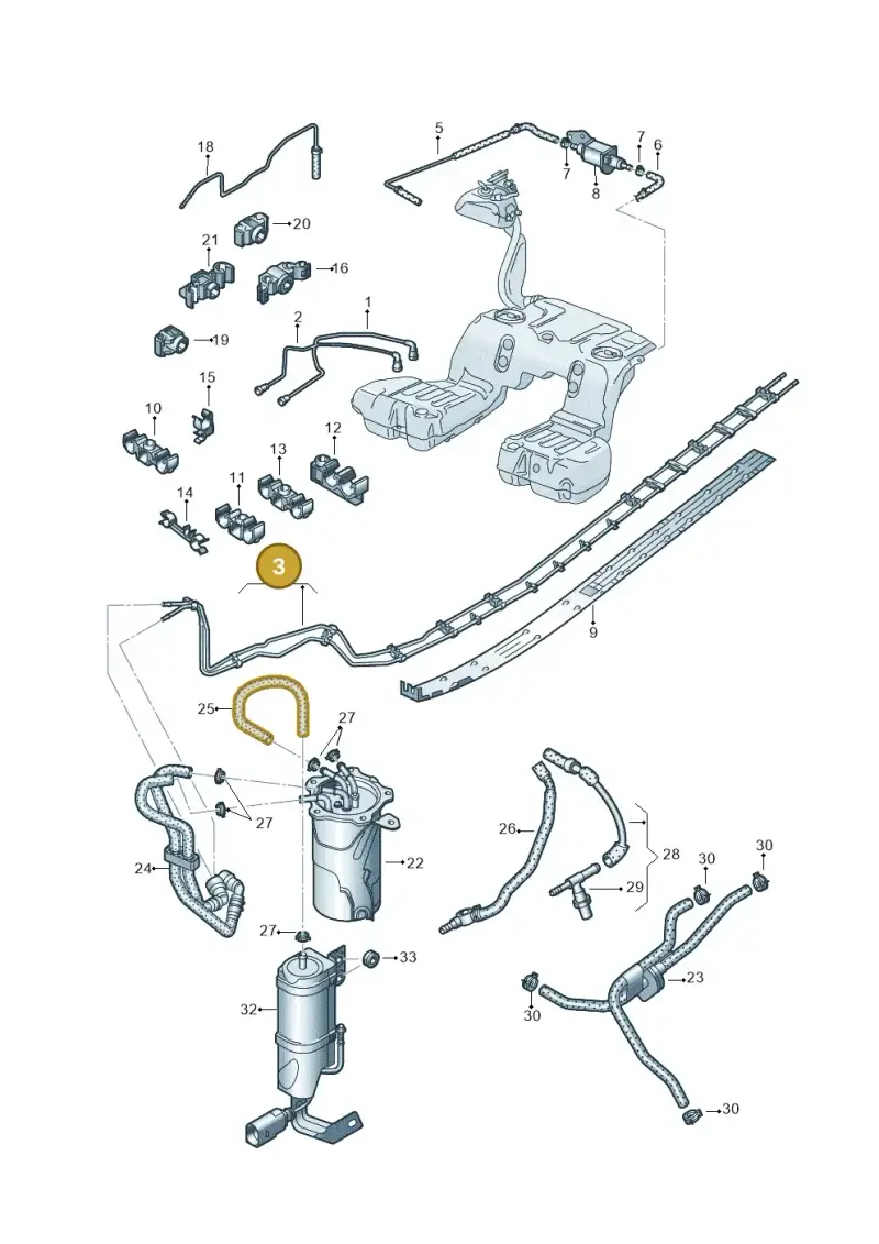 3D7201363D — Volkswagen Phaeton 4motion (2008-2010) diagram 667201250, position 3