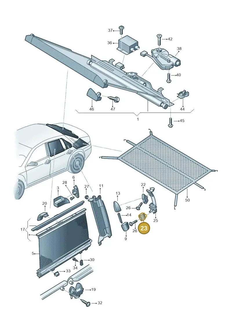 3D7861972 — Volkswagen Phaeton 4motion (2010-2016) diagram 258861000, position 23