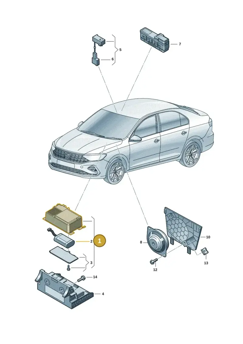 3G0035284B — Volkswagen Polo 1.6 (2020-2022) diagram 62x035060, position 1