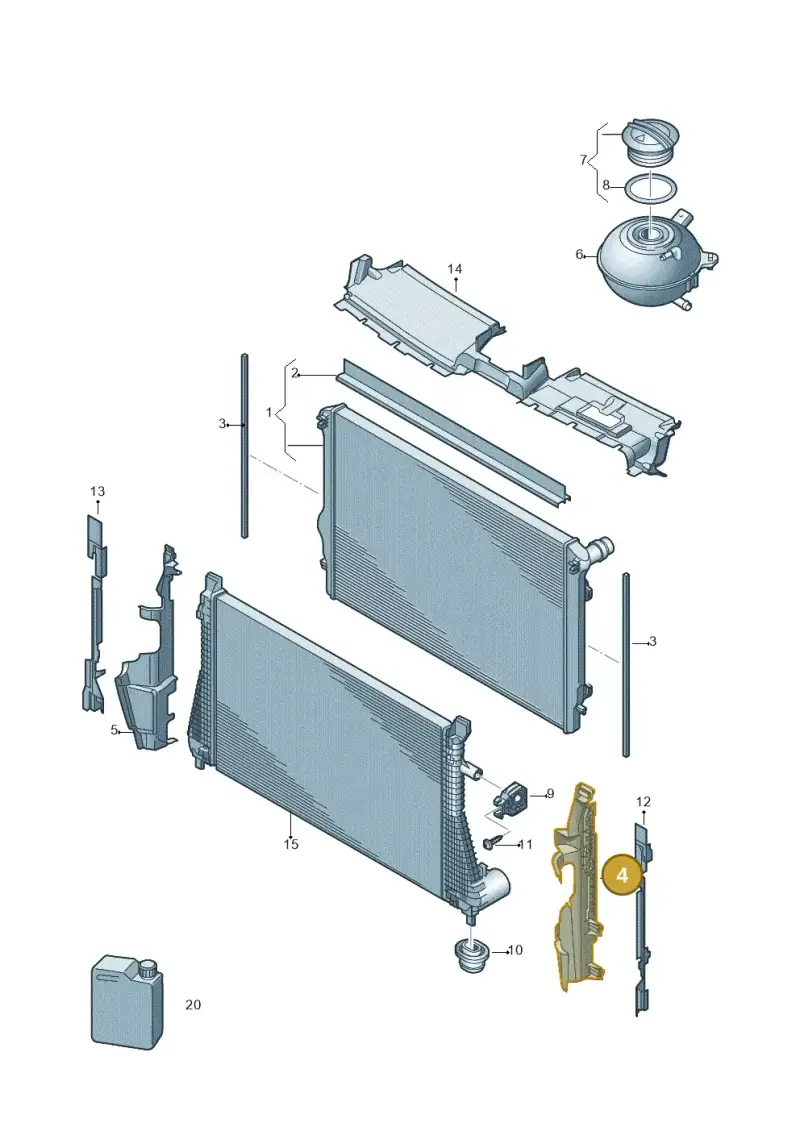 3G0121283AA — Volkswagen Passat saloon (2014-2024) diagram 793121730, position 4