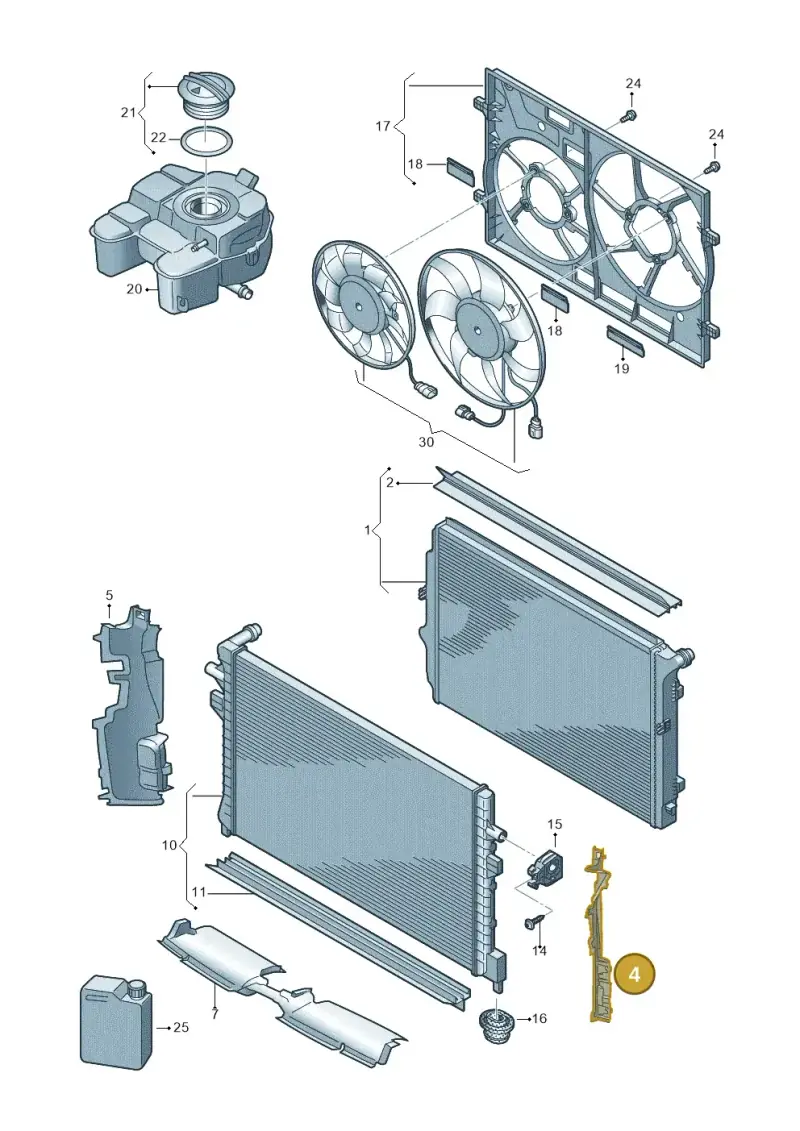 3G0121283B — Volkswagen Passat saloon (2014-2024) diagram 793121800, position 4