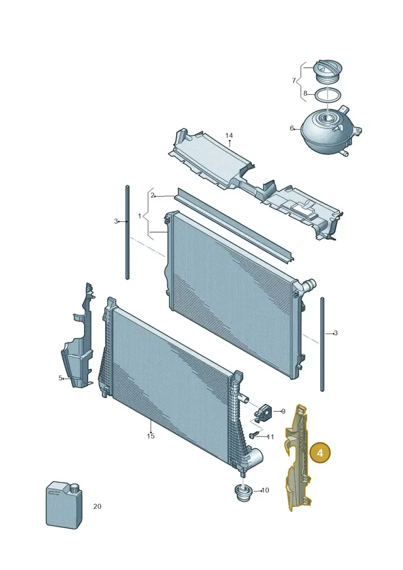 3G0121283B — Volkswagen Passat saloon (2014-2024) diagram 793121720, position 4