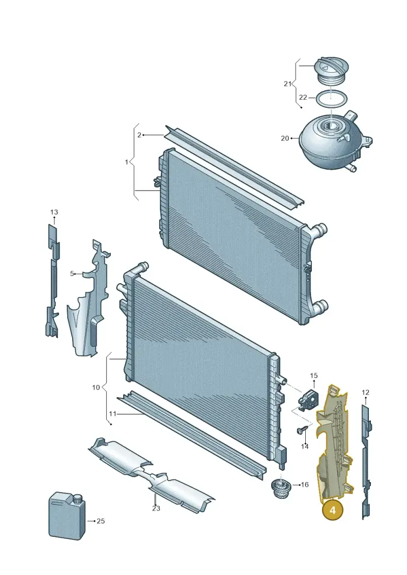 3G0121283C — Volkswagen Passat saloon (2014-2024) diagram 793121700, position 4