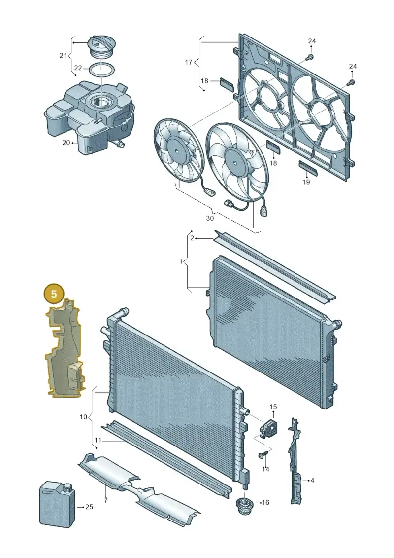 3G0121284B — Volkswagen Passat saloon (2014-2024) diagram 793121800, position 5