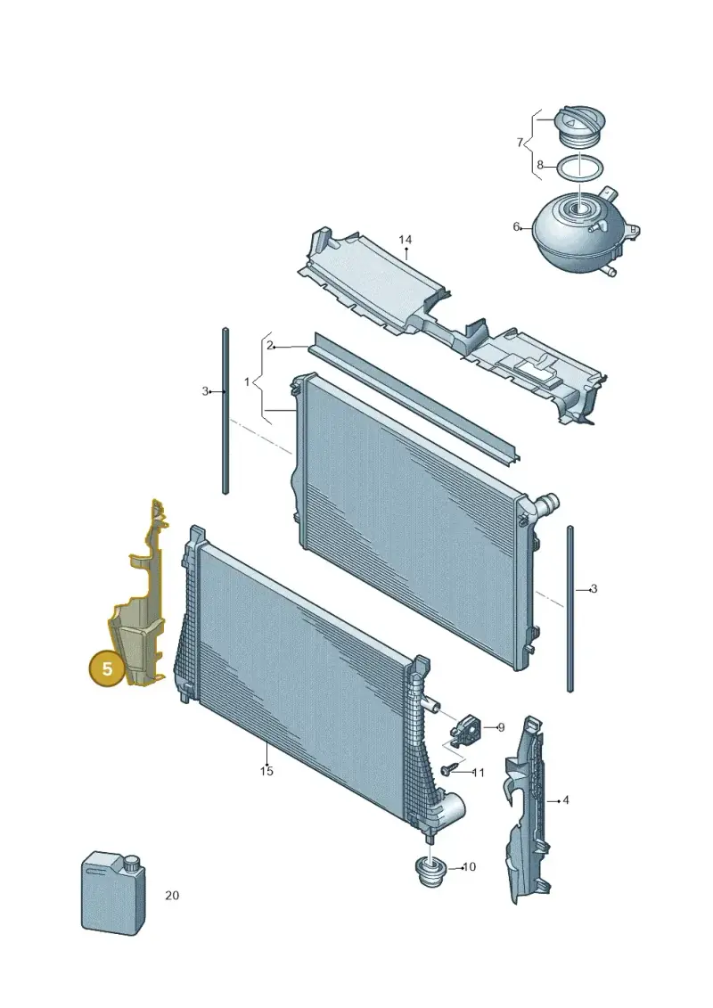 3G0121284B — Volkswagen Passat saloon (2014-2024) diagram 793121720, position 5