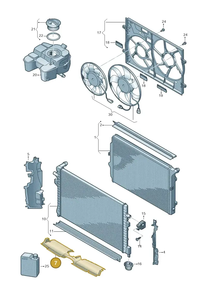 3G0121330B — Volkswagen Passat saloon (2014-2024) diagram 793121800, position 7