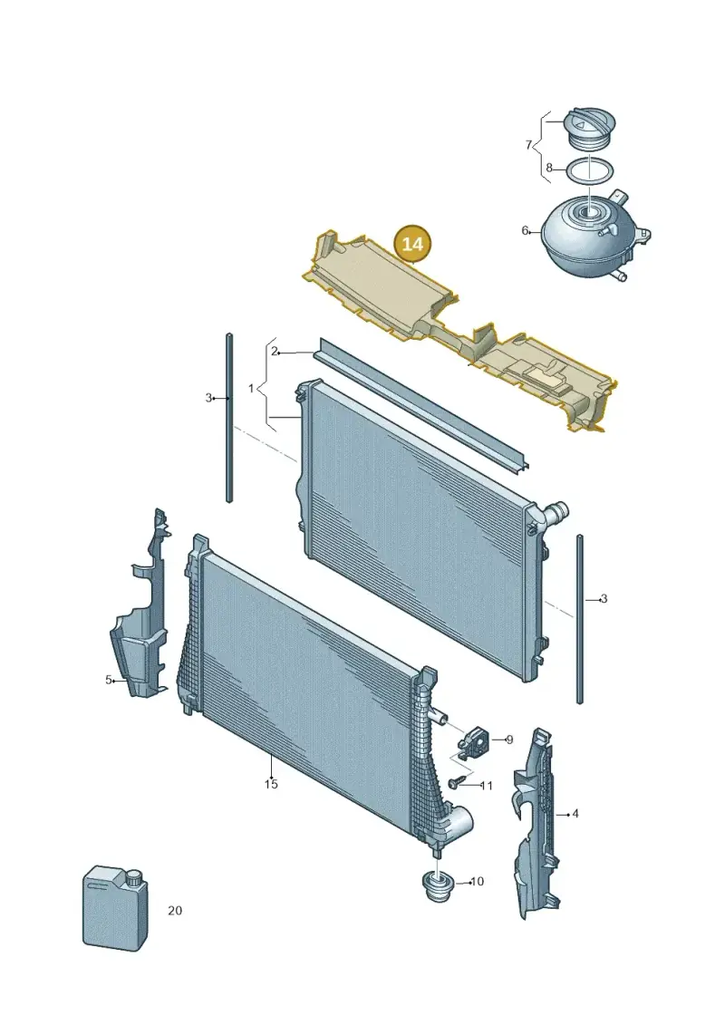 3G0121330B — Volkswagen Passat saloon (2014-2024) diagram 793121720, position 14