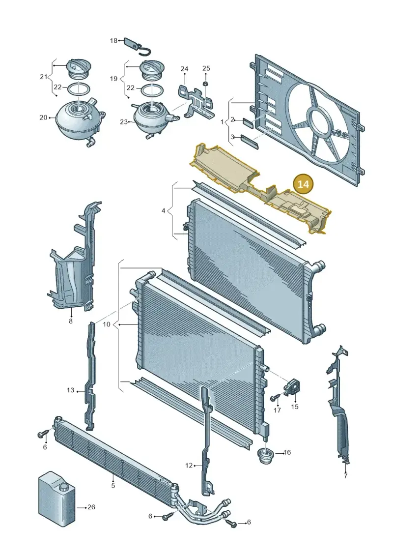 3G0121330F — Volkswagen Passat saloon (2014-2024) diagram 793121710, position 14