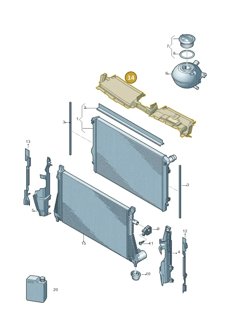 3G0121330G — Volkswagen Passat saloon (2014-2024) diagram 793121730, position 14