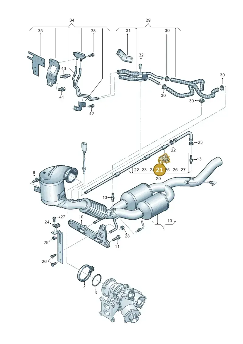 3G0131213 — Volkswagen Golf 2.0 BlueMotion (2019-2024) diagram 793253032, position 21