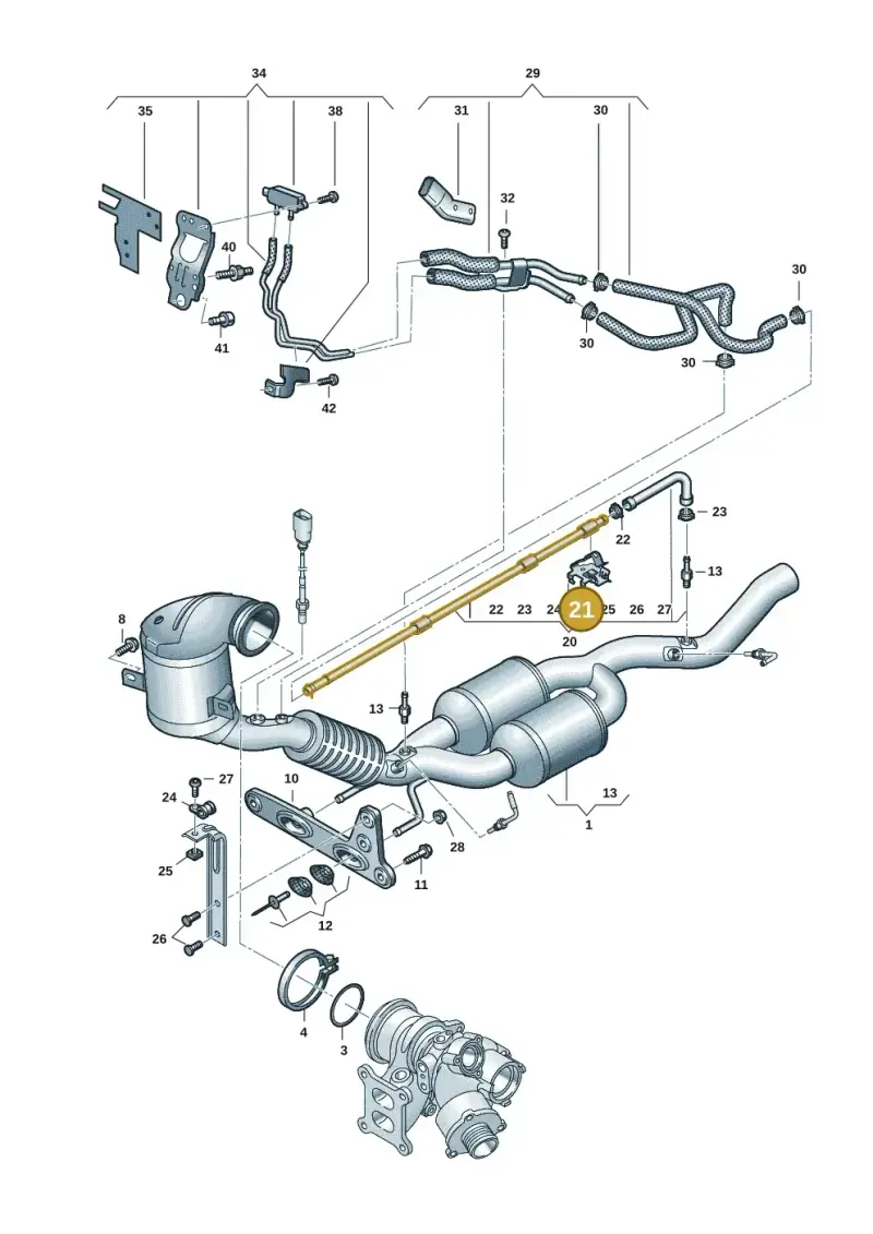 3G0131213 — Volkswagen Golf 2.0 BlueMotion (2019-2024) diagram 884253043, position 21