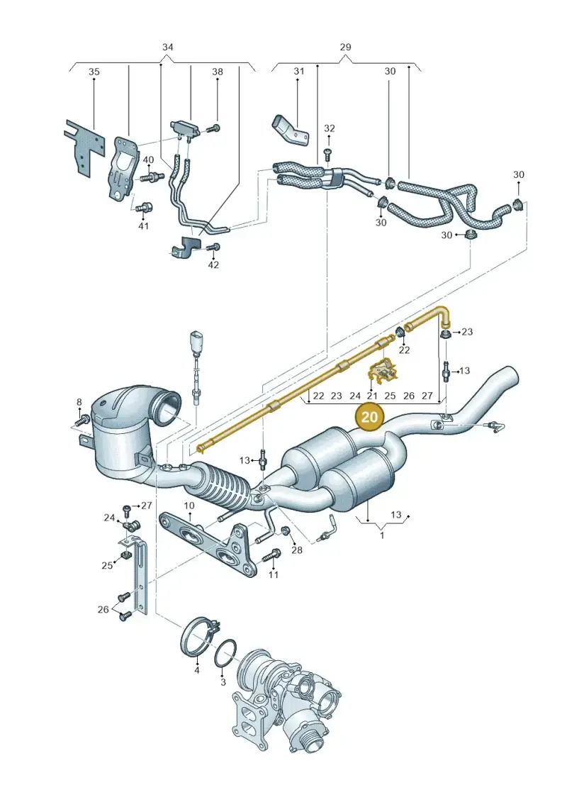 3G0131553B — Volkswagen Golf 2.0 BlueMotion (2019-2024) diagram 793253032, position 20
