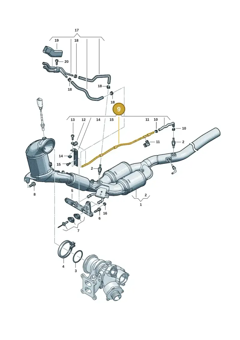 3G0131553C — Volkswagen Tiguan 2.0 (2023-) diagram 5h0253050, position 9