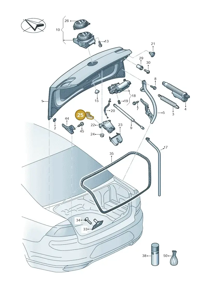 3G0827645A — Volkswagen Passat saloon (2014-2024) diagram 793827100, position 25
