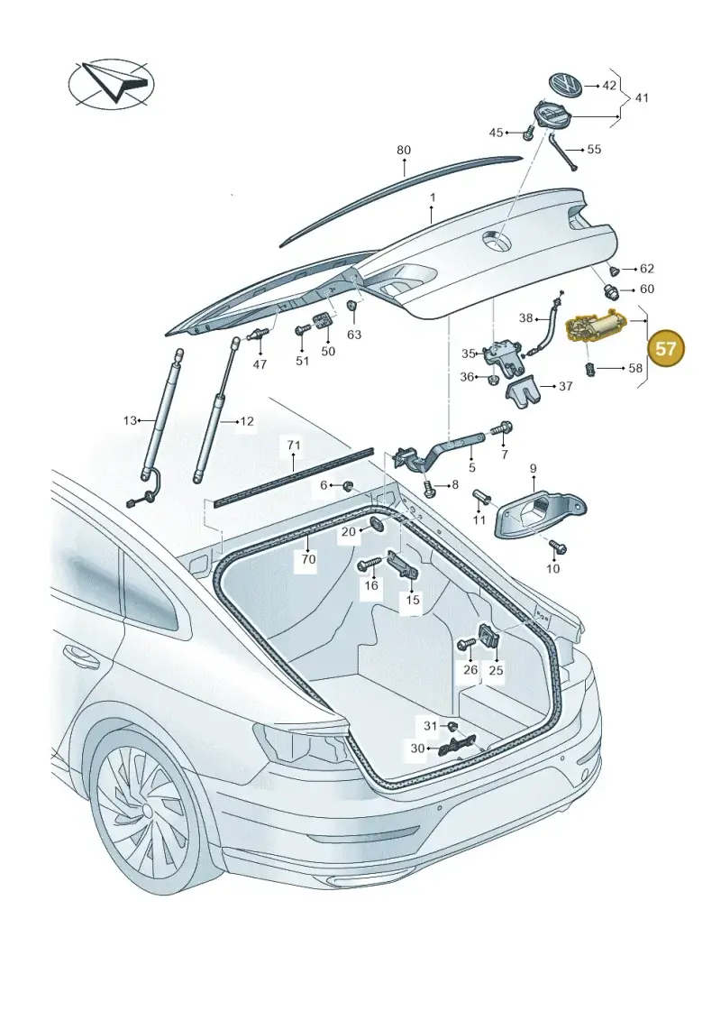 3G0827887B — Volkswagen Arteon (2017-2023) diagram 828827000, position 57