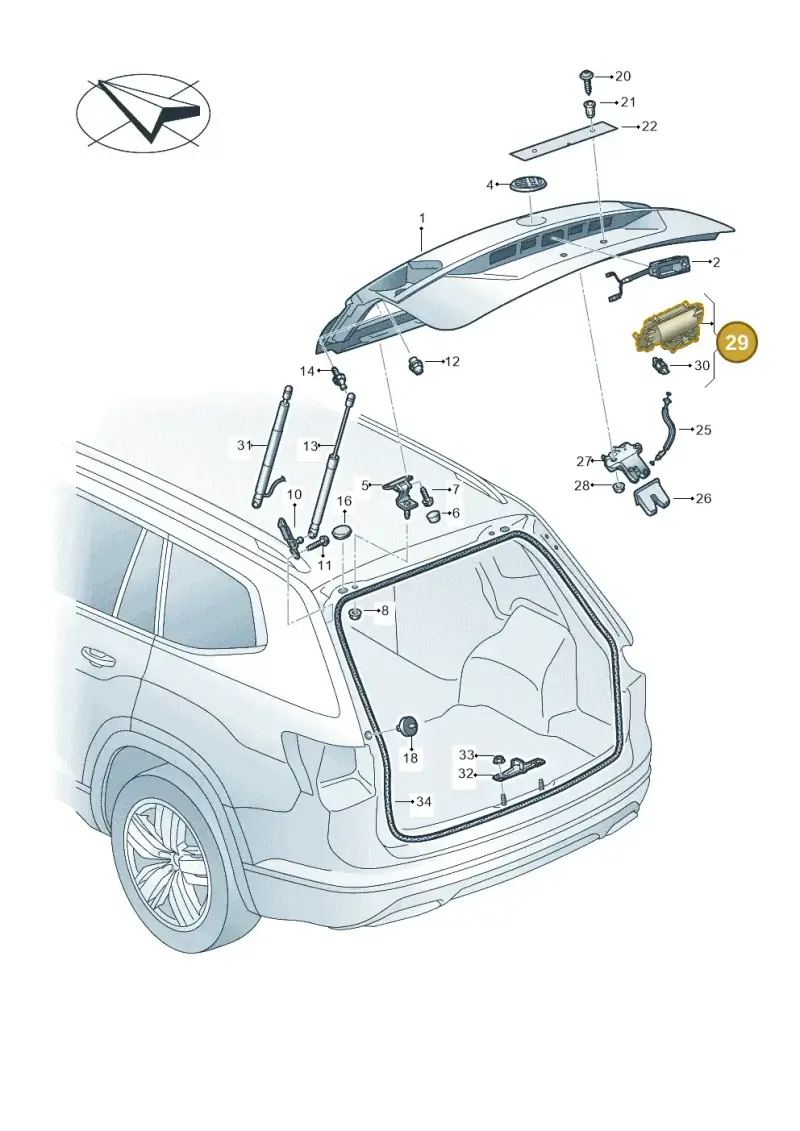 3G0827887B — Volkswagen Atlas (2016-2023) diagram 829827000, position 29