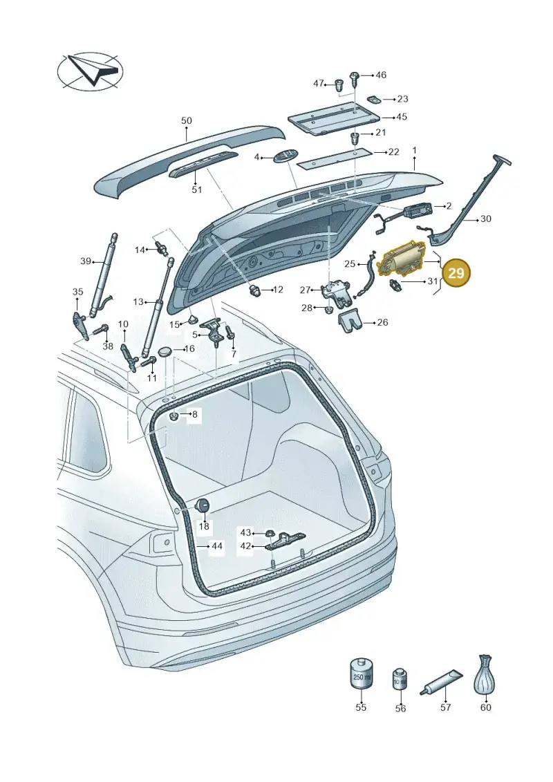 3G0827887B — Volkswagen Tiguan 2.0 4Motion (2016-2024) diagram 884827000, position 29