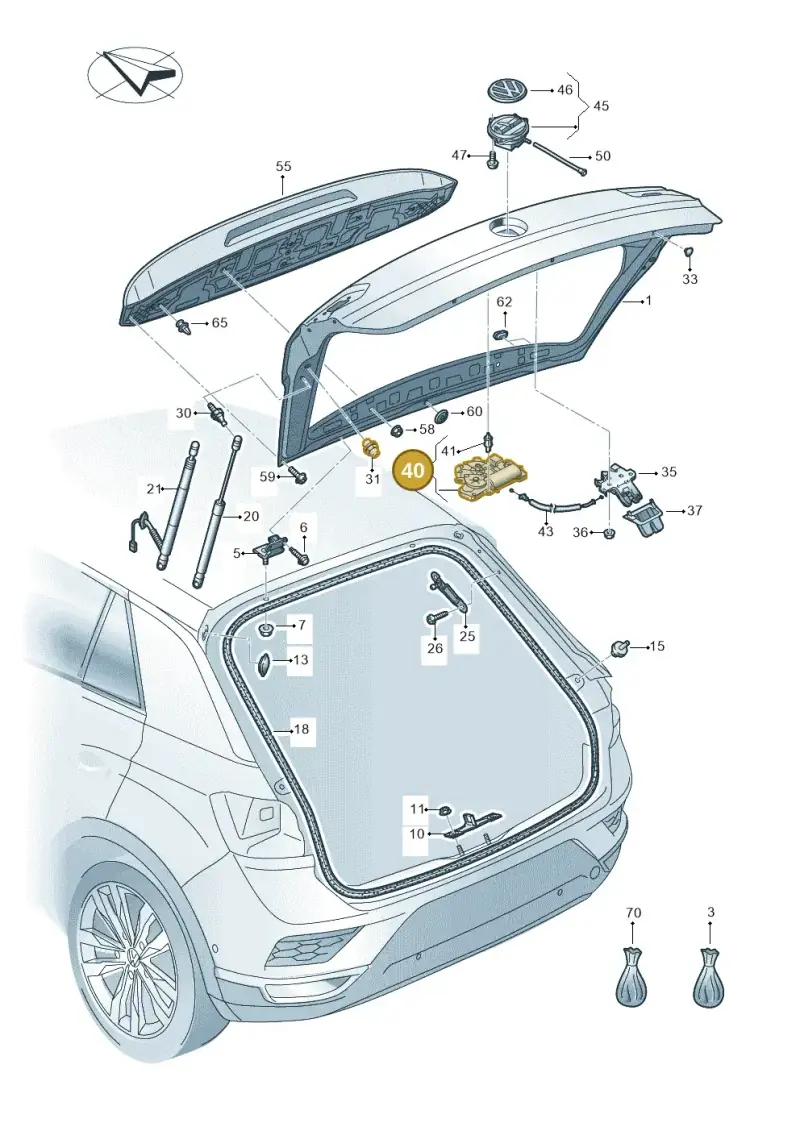 3G0827887B — Volkswagen T-Roc BlueMotion (2017-2024) diagram 813827000, position 40