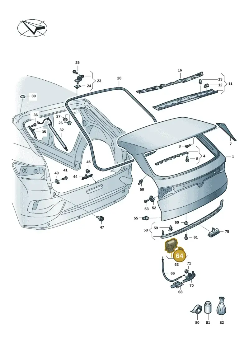 3G0854719B — Volkswagen ID.4 Pro (2020-2023) diagram 11a827000, position 64