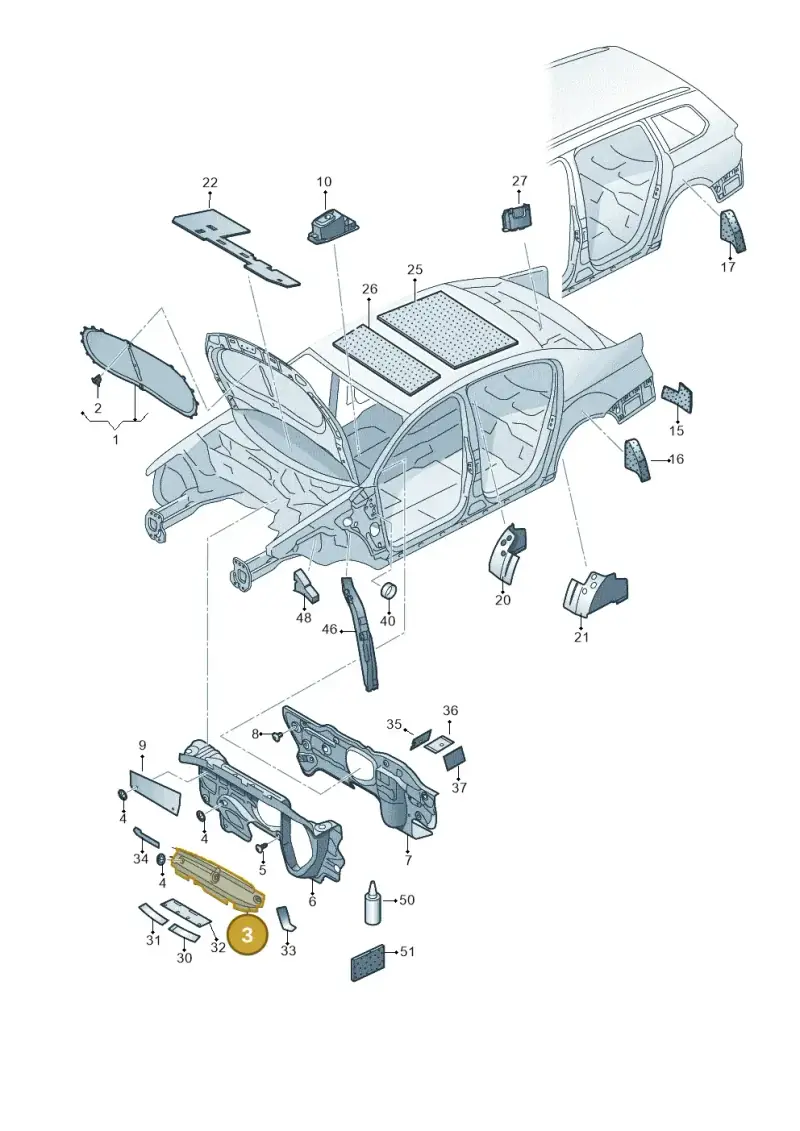3G0863993E — Volkswagen Passat saloon (2014-2024) diagram 793863200, position 3
