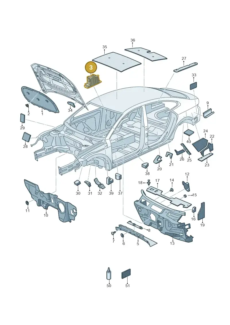 3G0864870D — Volkswagen Arteon (2017-2023) diagram 828863200, position 3