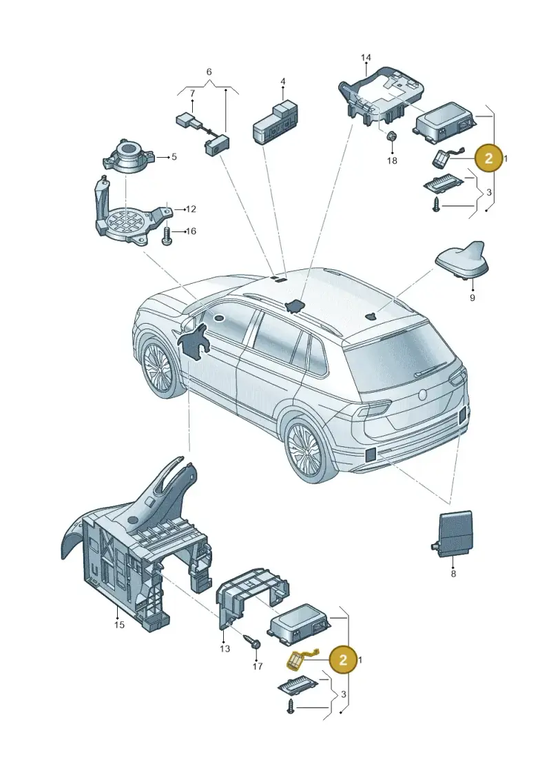 3G0915089A — Volkswagen Tiguan 2.0 4Motion (2016-2024) diagram 884035600, position 2