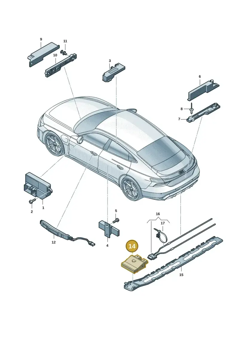 3G0962243C — Audi RS e-tron GT (2020-2025) diagram 4j1909000, position 14