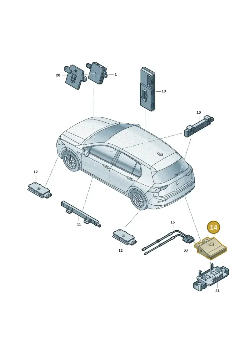 3G0962243C — Skoda Octavia (2019-2022) diagram 5h0909000, position 14