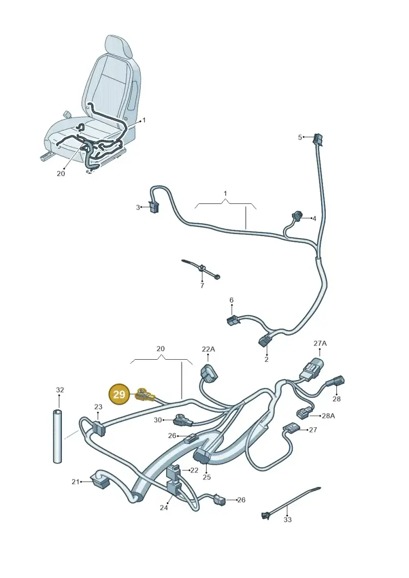 3G0971830 — Volkswagen Taos 1.4 (2020-2024) diagram 2gm972026, position 29
