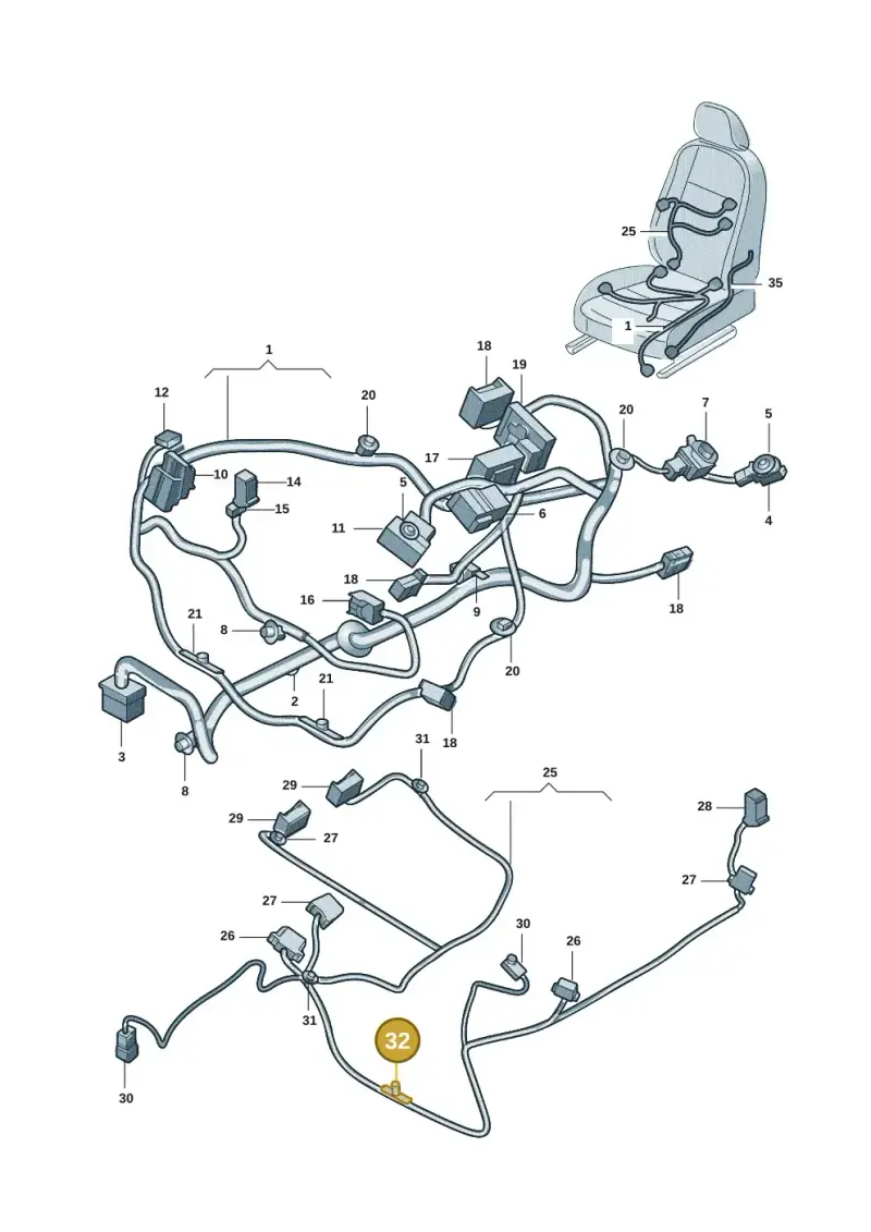 3G0971830 — Volkswagen B-Main SUV (2022-) diagram 30d972260, position 32