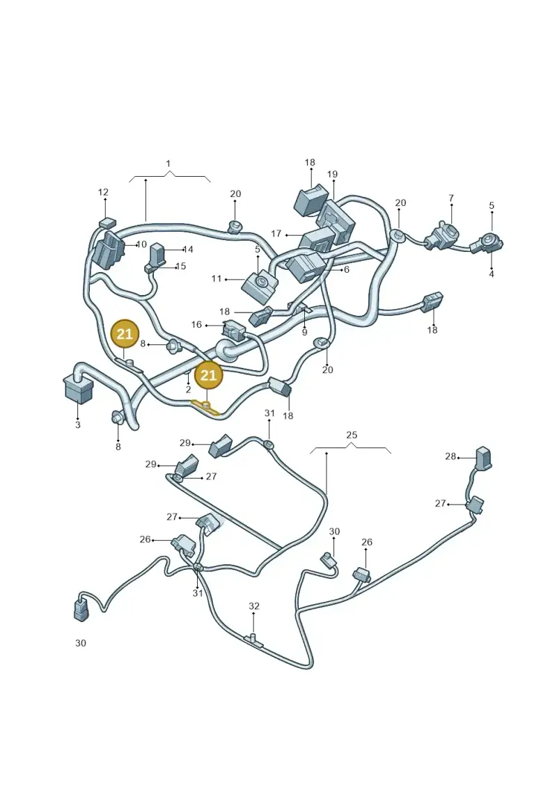 3G0971830 — Volkswagen Teramont X (2019-2021) diagram 519972260, position 21