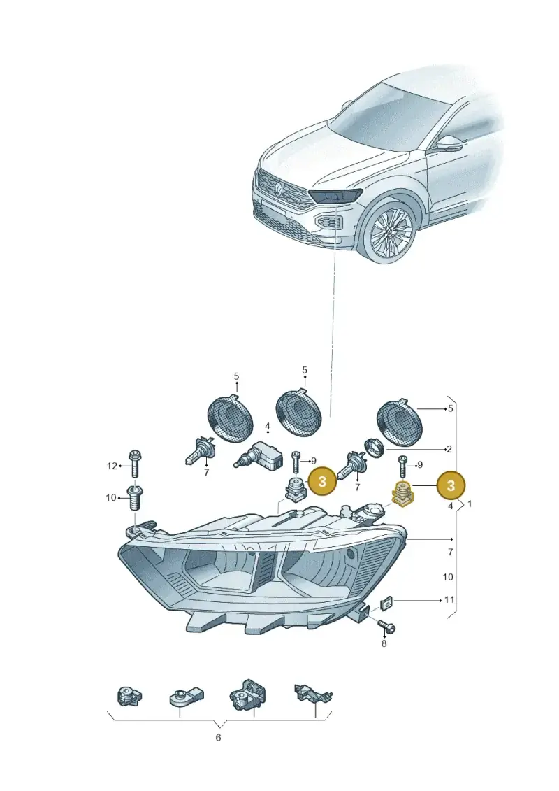 3G1941141 — Volkswagen T-Roc convertible 1.5 (2019-2024) diagram 813941000, position 3