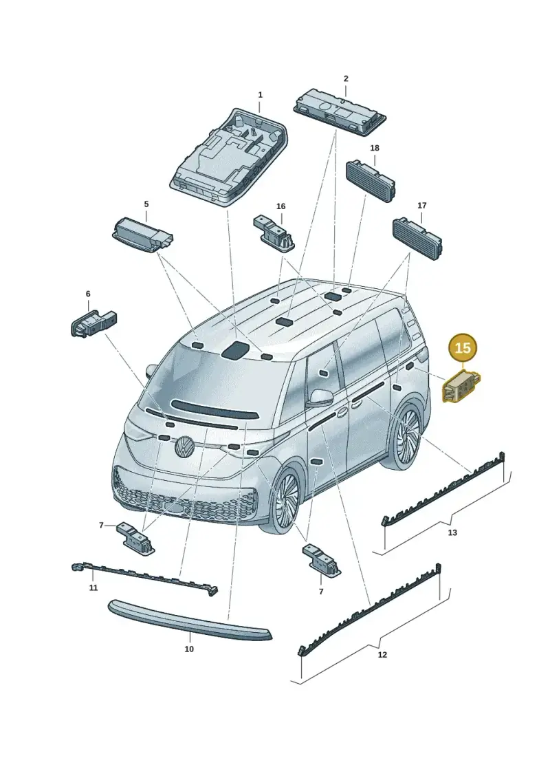 3G8947409 — Volkswagen ID. Buzz (2022-2025) diagram 15a947000, position 15