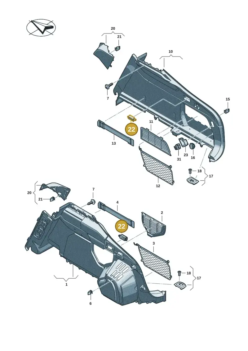3G8947409 — Audi A5 Limousine (2024-2025) diagram 8wh863800, position 22