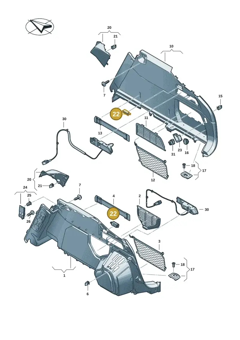 3G8947409 — Audi A5 Avant (2024-2025) diagram 8wk863800, position 22