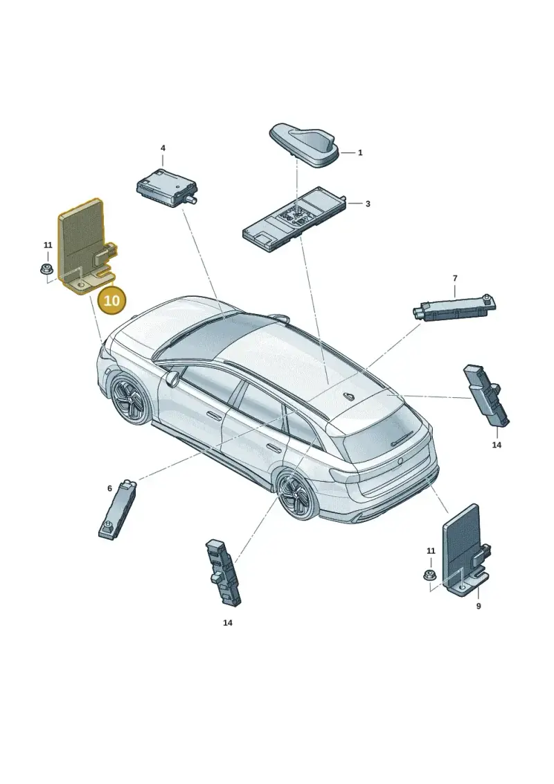 3G9035534 — Volkswagen ID.7 Limousine Pro (2023-) diagram 14b035205, position 10