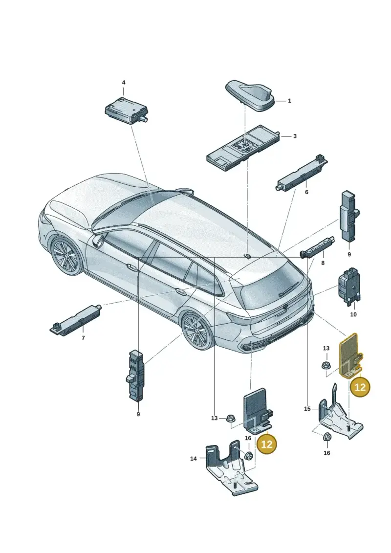3G9035534 — Volkswagen Passat estate (2023-) diagram 3j0035200, position 12
