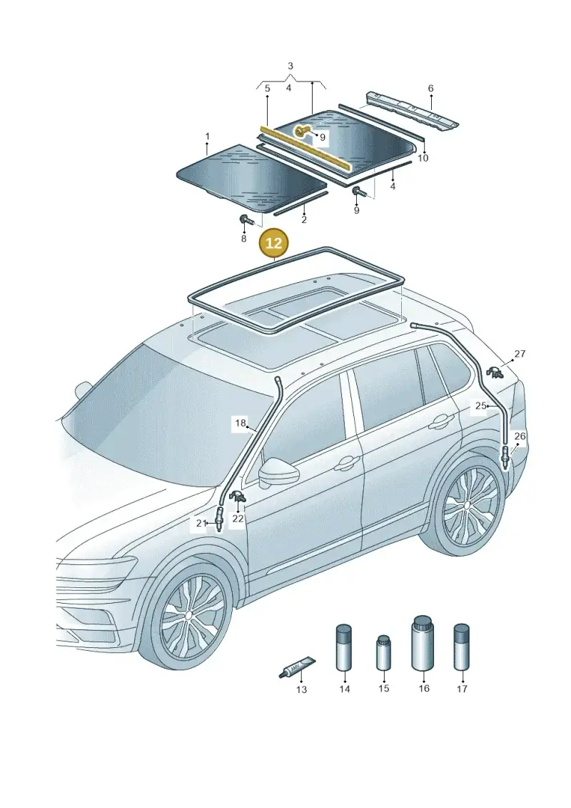 3G9877459 — Volkswagen Tiguan 2.0 4Motion (2017-2024) diagram 884877000, position 12