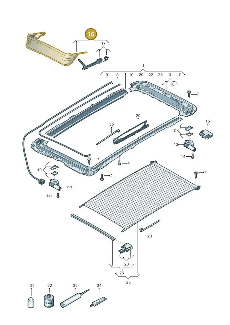 3G9877651B — Volkswagen Passat saloon (2014-2024) diagram 793877200, position 16