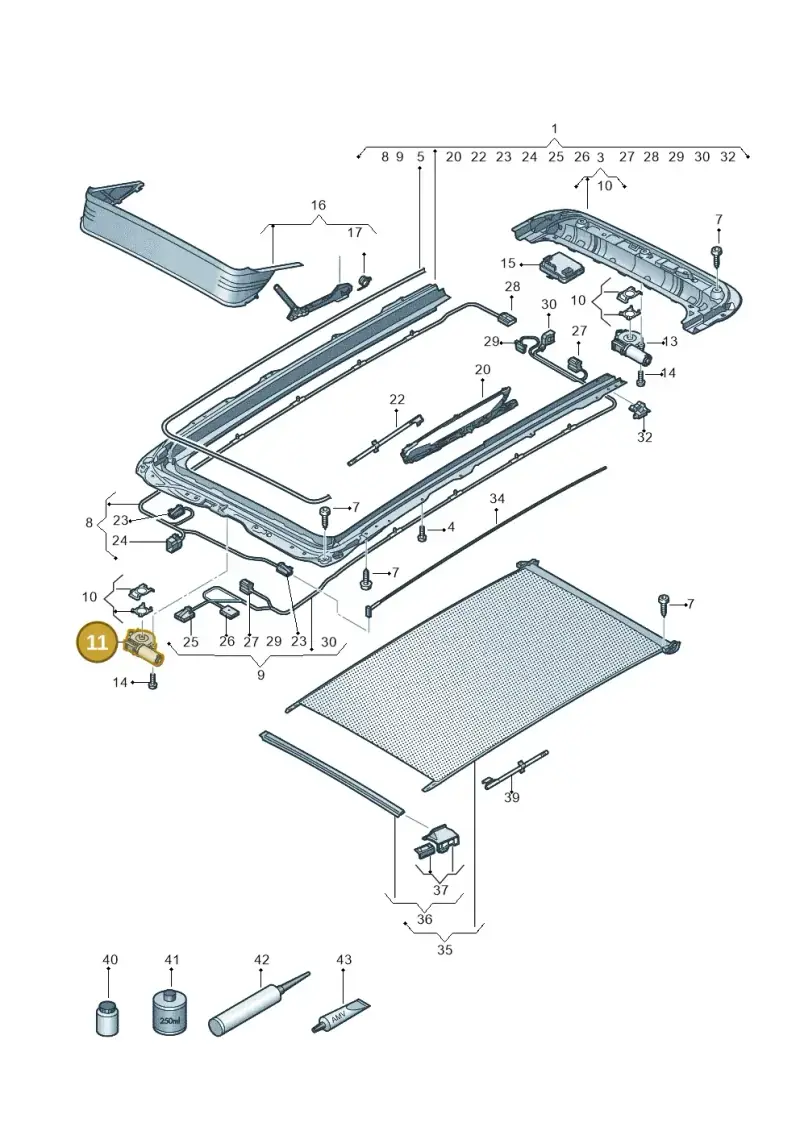 3G9877795F — Volkswagen Tiguan 2.0 4Motion (2017-2024) diagram 884877100, position 11