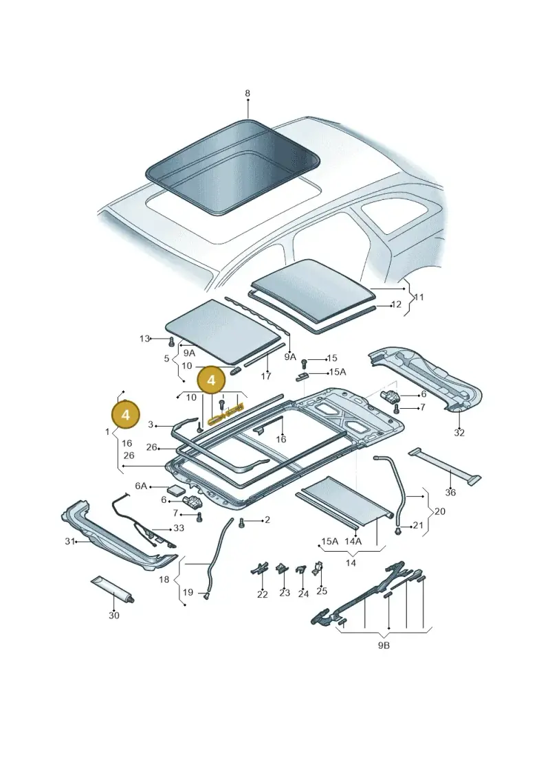 3G9898671A — Volkswagen Taos 1.4 (2020-2024) diagram 588877100, position 4