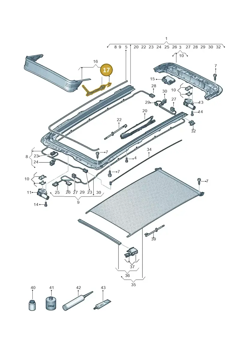 3G9898671A — Volkswagen Tiguan 2.0 4Motion (2017-2024) diagram 884877100, position 17